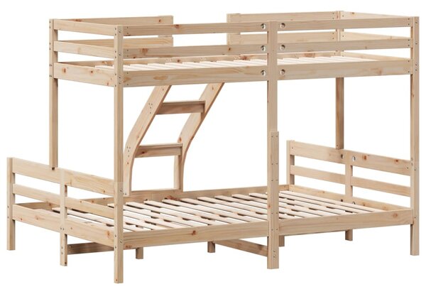 Krevet na kat 80 x 200/140 x 200 cm od masivne borovine - Smeđa / N/A