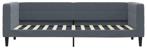 Dnevni krevet s madracem tamnosivi 80 x 200 cm baršunasti - Siva / 80 x 200 cm