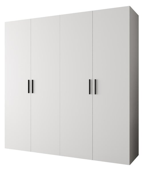 Ormar za garderobu 200 cm Borry 1 (bijela + crna)