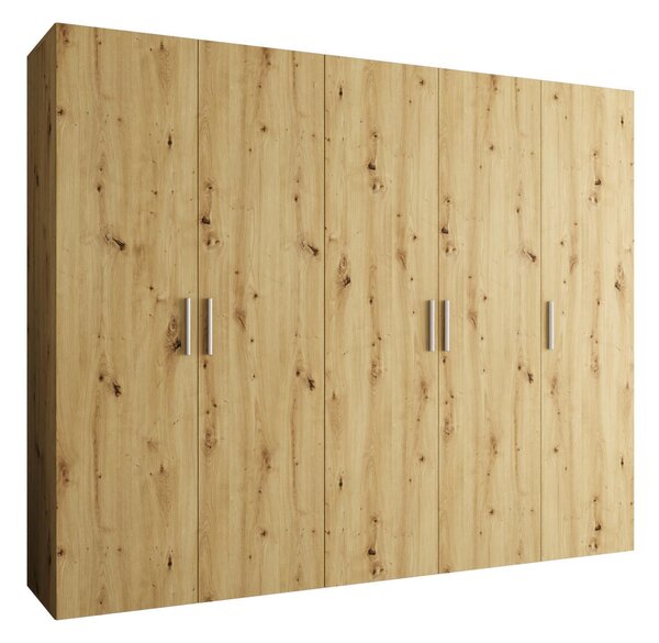 Zondo.hr Ormar za garderobu 250 cm Borry 1 (hrast artisan + srebrna). Akcija -20%. 1125779