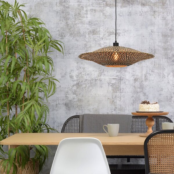 Good & Mojo GOOD MOJO Bali viseća lampa od bambusa, Ø 60 cm, prigušiva, Drvo, Dnevni boravak/blagovaonica, Bambus
