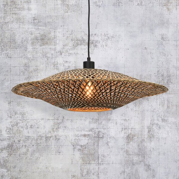 Good & Mojo GOOD MOJO Bali viseća lampa od bambusa, Ø 60 cm, prigušiva, Drvo, Dnevni boravak/blagovaonica, Bambus