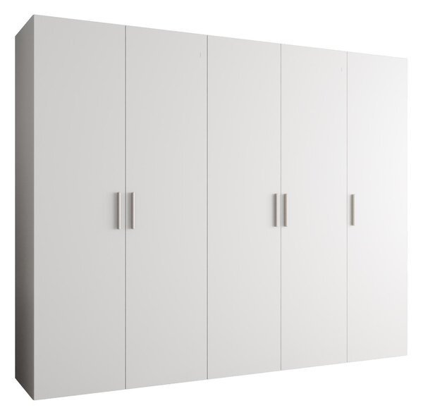 Ormar za garderobu 250 cm Borry 1 (bijela + srebrna)