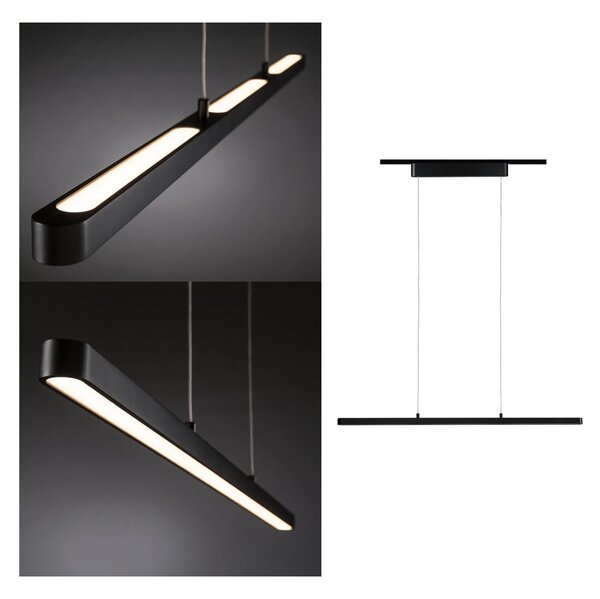 Paulmann URail Lento LED visilica, mat crna, prigušiva, Crno, Dnevni boravak/blagovaonica, Metal