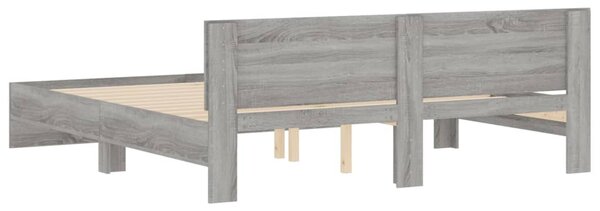 Okvir kreveta s uzglavljem boja sivog hrasta sonome 160x200 cm - Siva / 160 x 200 cm