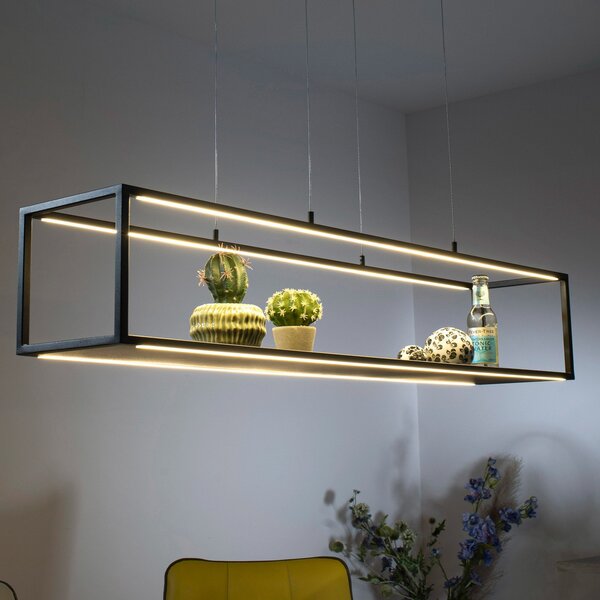 Paul Neuhaus Conni LED viseća lampa, crna, 105 cm, prigušiva, Crno, Dnevni boravak/blagovaonica, Metal