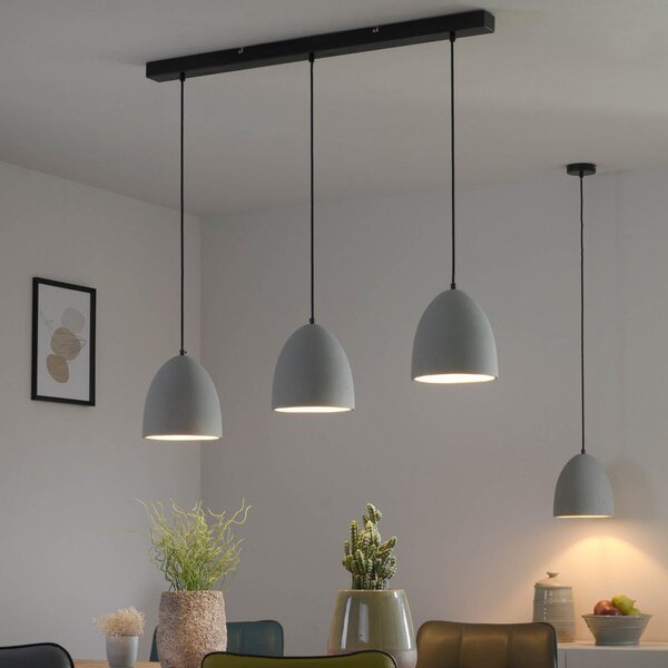 Paul Neuhaus Eton viseća svjetiljka, 3 žarulje, 100 cm, beton, G9, prigušiva, Sivo, Dnevni boravak/blagovaonica, Beton