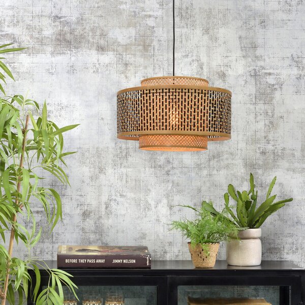 Good & Mojo GOOD MOJO Bhutan viseća lampa od bambusa Ø 50 cm, prigušiva, Drvo, Dnevni boravak/blagovaonica, Bambus