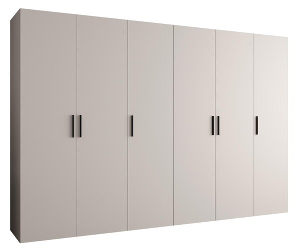 Ormar za garderobu 300 cm Borry 1 (kašmir + crna)