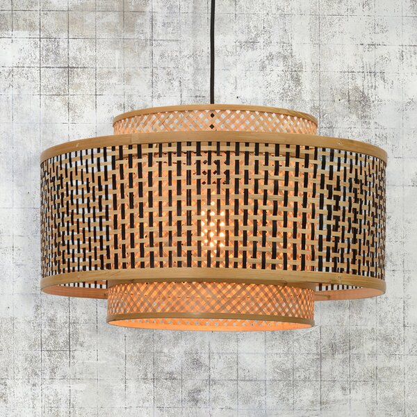 Good & Mojo GOOD MOJO Bhutan viseća lampa od bambusa Ø 50 cm, prigušiva, Drvo, Dnevni boravak/blagovaonica, Bambus