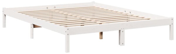 Dugi okvir kreveta bez madraca bijeli 140 x 220 cm od borovine - Bijela / 140 x 220 cm