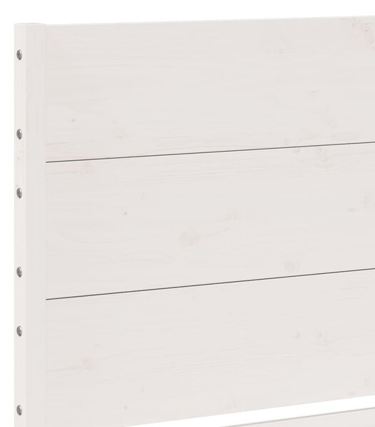 Dugi okvir kreveta bez madraca bijeli 180 x 210 cm masivno drvo - Bijela / 180 x 210 cm