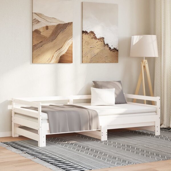 Dnevni krevet na izvlačenje bez madraca bijeli 80x200 cm - Bijela / 80 x 200 cm