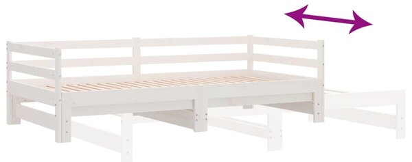 Dnevni krevet na izvlačenje bez madraca bijeli 80x200 cm - Bijela / 80 x 200 cm