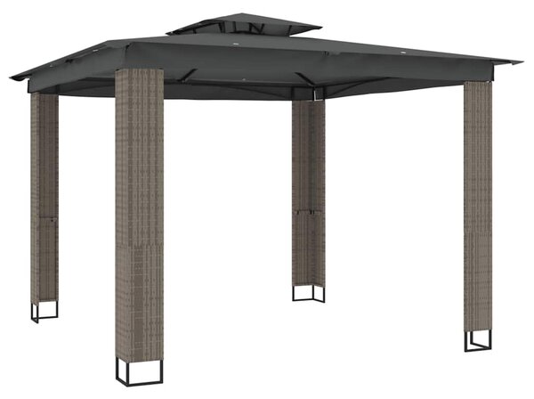 Sjenica s dvostrukim krovom antracit 2,94 x 2,94 čelična - Antracitno siva / 2.94 x 2.94 m