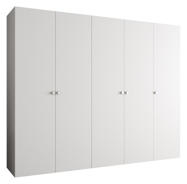 Ormar za garderobu 250 cm Parna 1 (bijela + srebrna)