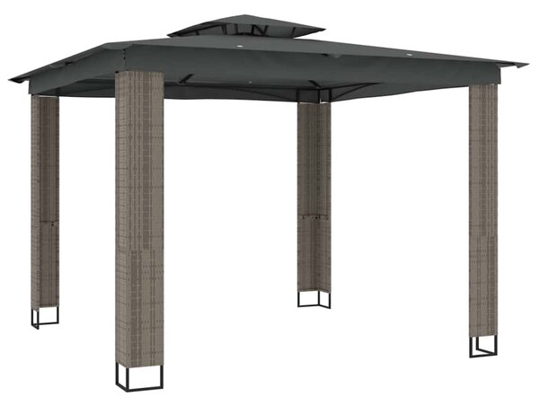 Sjenica s dvostrukim krovom antracit 2,94 x 2,94 čelična - Antracitno siva / 2.94 x 2.94 m