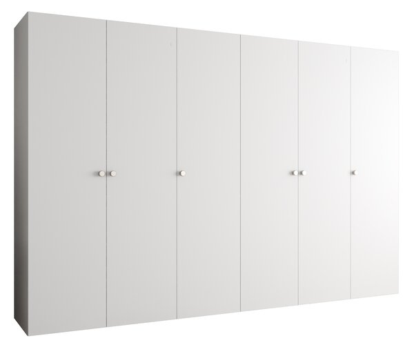Ormar za garderobu 300 cm Parna 1 (bijela + srebrna)
