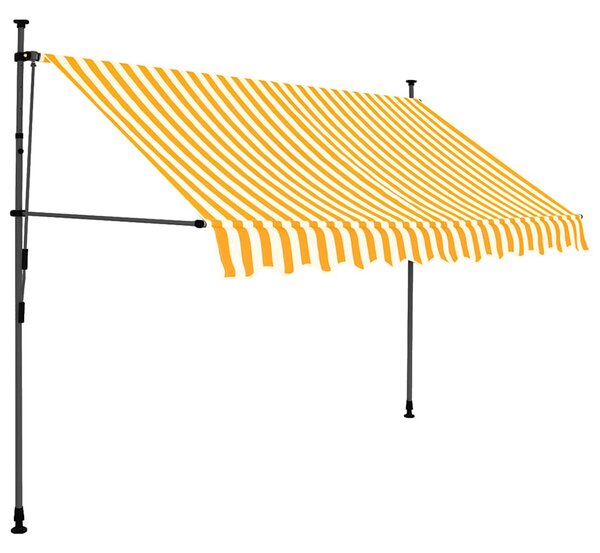 Tenda na ručno uvlačenje LED 300 cm bijelo-narančasta - Narančasta / N/A