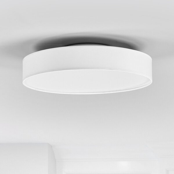 Lindby LED stropna svjetiljka Saira, Ø 40 cm, bijela, tekstil, Bijela, Dnevni boravak/blagovaonica, Tkanina / tekstil