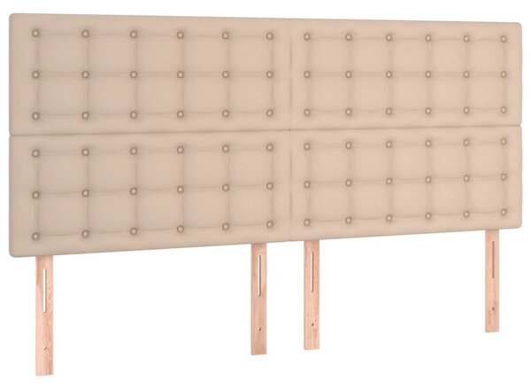 Krevet s oprugama i madrac cappuccino 160x200cm od umjetne kože - Smeđa / 160 x 200 cm