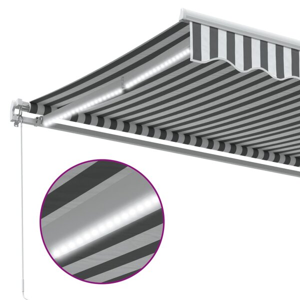 Tenda na ručno uvlačenje s LED antracit i bijela 400 x 350 cm - Antracitno siva / 400 x 350 cm