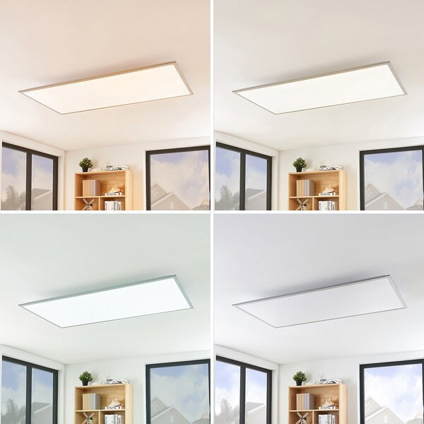 Lindby LED panel Stenley, CCT, 120 cm x 60 cm, mogućnost prigušivanja, prigušiva, Bijela, Kuhinja, Plastika