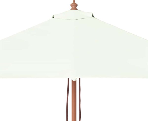 Vanjski suncobran s drvenim stupom 150 x 200 cm boja pijeska - Bež / N/A