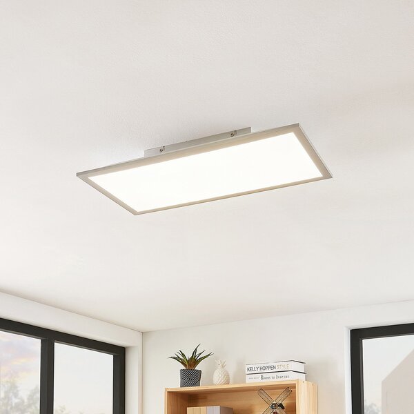 Lindby LED panel Stenley, 4000 K, 60 cm x 30 cm, srebrno/bijela, Bijela, Kuhinja, Plastika