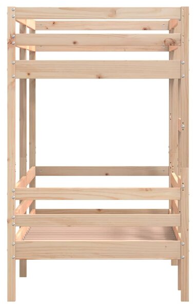 Krevet na kat 90 x 190 cm od masivne borovine - Smeđa / 90 x 190 cm