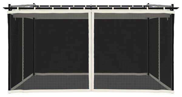 Sjenica s mrežastim zidovima 4 x 3 m krem čelična - Krema / 4 x 3 m