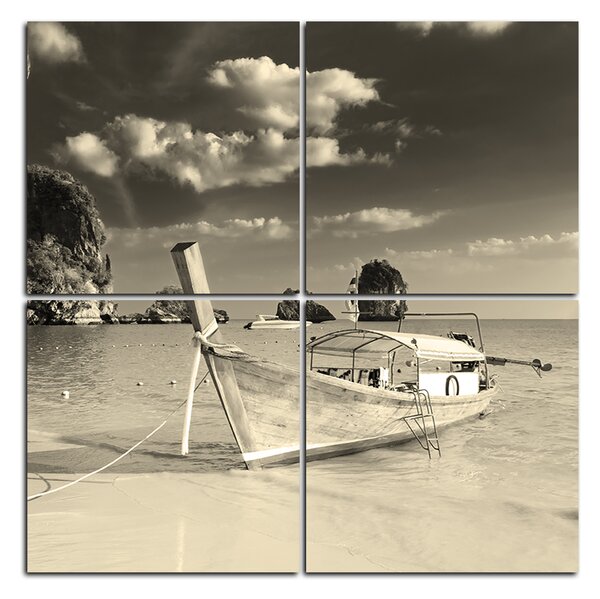 Slika na platnu - Čamac uz obalu - kvadrat 3910FD (60x60 cm)