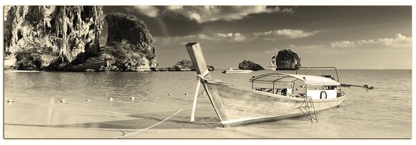 Slika na platnu - Čamac uz obalu - panorama 5910FA (105x35 cm)
