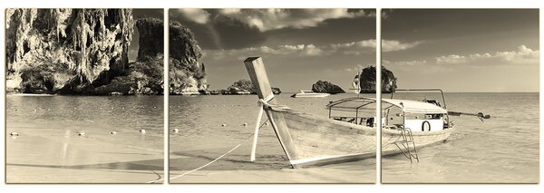 Slika na platnu - Čamac uz obalu - panorama 5910FC (90x30 cm)