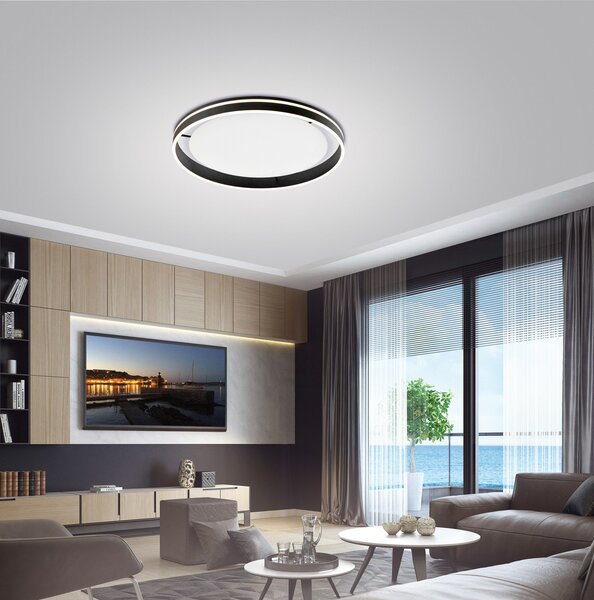 Q-Smart-Home Paul Neuhaus Q-VITO LED stropna svjetiljka 79 cm antracit, prigušiva, Crno, Dnevni boravak/blagovaonica, Metal