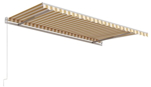 Tenda na automatsko uvlačenje 450 x 300 cm žuto-bijela - Žuta / 450 x 300 cm