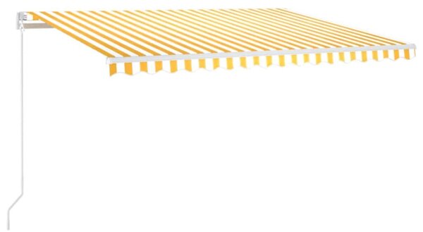 Tenda na automatsko uvlačenje 450 x 300 cm žuto-bijela - Žuta / 450 x 300 cm