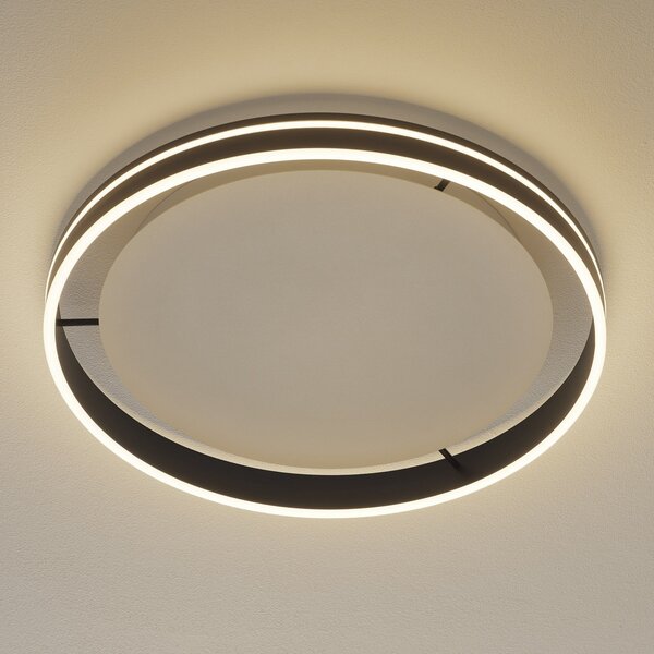 Q-Smart-Home Paul Neuhaus Q-VITO LED stropna svjetiljka 59cm antracit, prigušiva, Crno, Dnevni boravak/blagovaonica, Metal