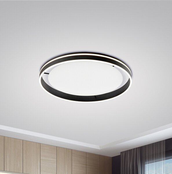Q-Smart-Home Paul Neuhaus Q-VITO LED stropna svjetiljka 79 cm antracit, prigušiva, Crno, Dnevni boravak/blagovaonica, Metal