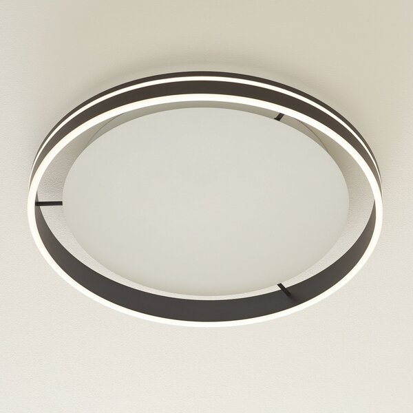 Q-Smart-Home Paul Neuhaus Q-VITO LED stropna svjetiljka 59cm antracit, prigušiva, Crno, Dnevni boravak/blagovaonica, Metal