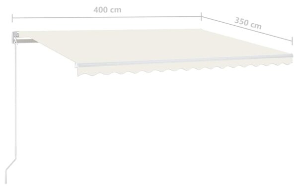 Tenda na ručno uvlačenje 400 x 350 cm krem - Krema / 400 x 350 cm