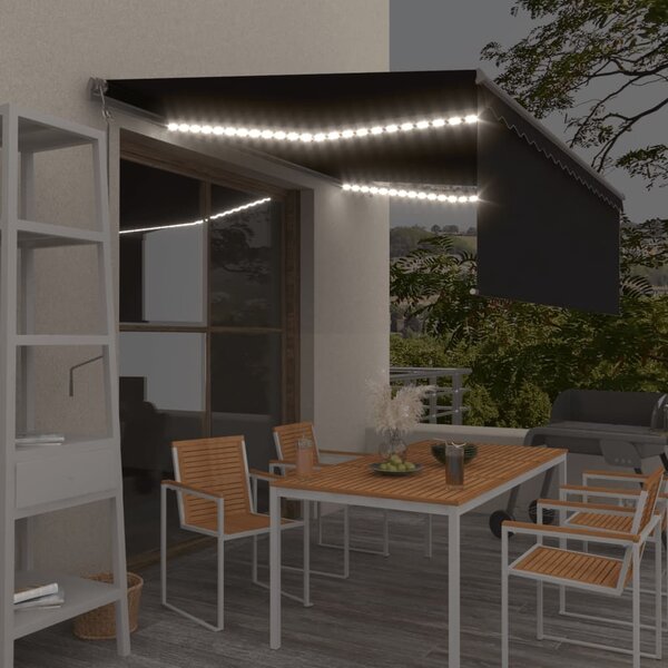 Automatska tenda s roletom i senzorom LED 4 x 3 m antracit - Antracitno siva / 4 x 3 m