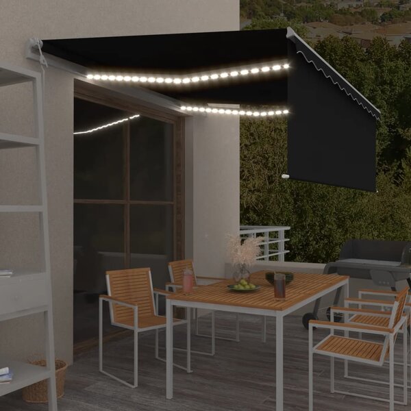Automatska tenda s roletom i senzorom LED 4 x 3 m antracit - Antracitno siva / 4 x 3 m