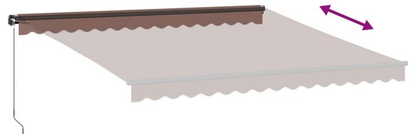 Tenda na ručno uvlačenje s LED smeđa 400 x 350 cm - Smeđa / 400 x 350 cm