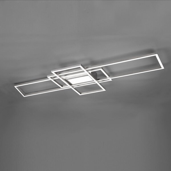 Trio Lighting LED stropna svjetiljka Irvine 3.000-6.500 K, mat nikal, prigušiva, Sivo, Dnevni boravak/blagovaonica, Metal