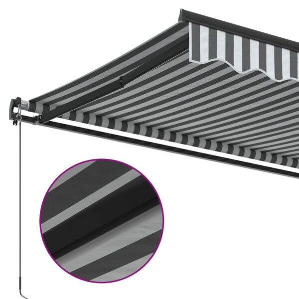 Tenda na ručno uvlačenje antracit i bijela 450 x 350 cm - Antracitno siva / 450 x 350 cm