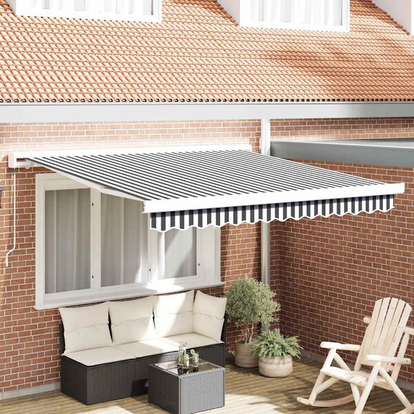 Tenda na uvlačenje antracit i bijela 3x2,5 m tkanina i aluminij - Antracitno siva / 3 x 2.5 m