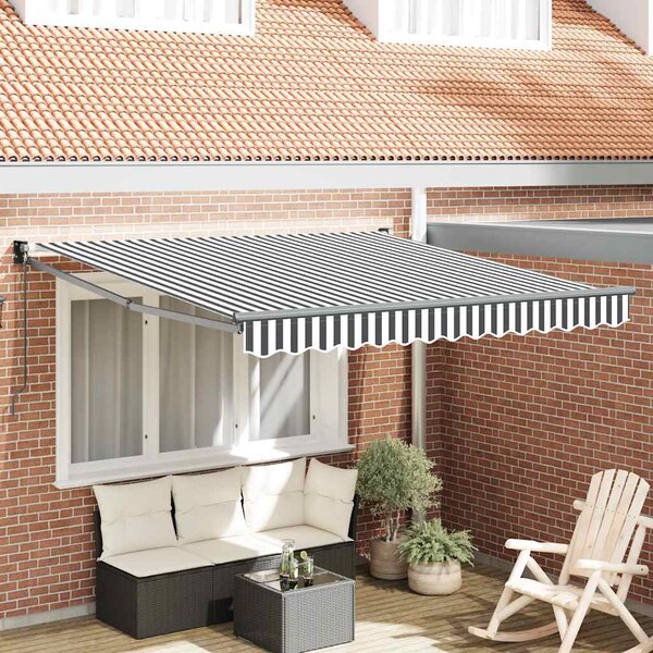 Tenda na uvlačenje antracit i bijela 3x2,5 m tkanina i aluminij - Antracitno siva / 3 x 2.5 m