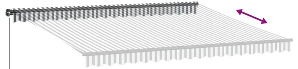 Tenda na ručno uvlačenje antracit i bijela 450 x 350 cm - Antracitno siva / 450 x 350 cm