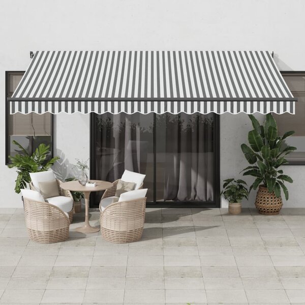 Tenda na ručno uvlačenje antracit i bijela 450 x 350 cm - Antracitno siva / 450 x 350 cm
